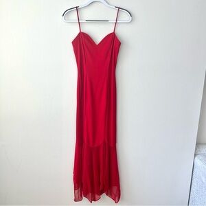 Vintage Dave & Johnny Lace Up Red Maxi Dress